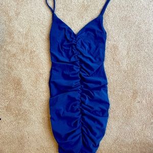 Blue velvet dress